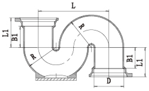 B型带门S型存水弯结构图