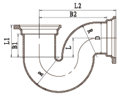 B型P存水弯结构图