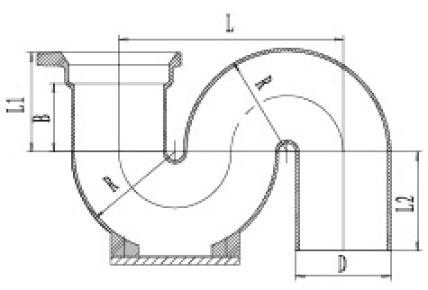 A型带门S存水弯结构图