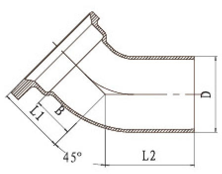 A型45度弯头结构图
