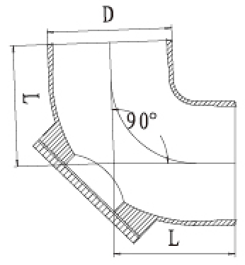 W型90度带门弯头结构图
